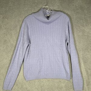 PENDLETON 100% Cashmere Cowl Neck Cableknit Lilac LARGE